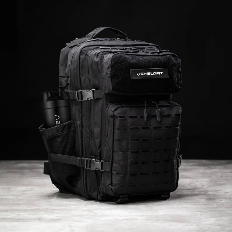 Large 45L Phantom Black Tactical Gym Backpack